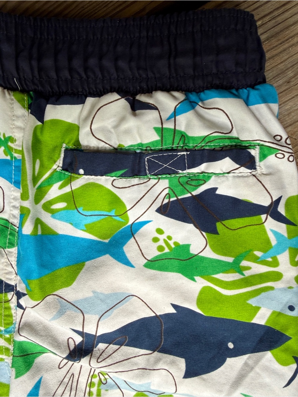 OshKosh B'gosh Navy, Blue & Green Shark Swim Trunks size 6 kids - Picture 4 of 4